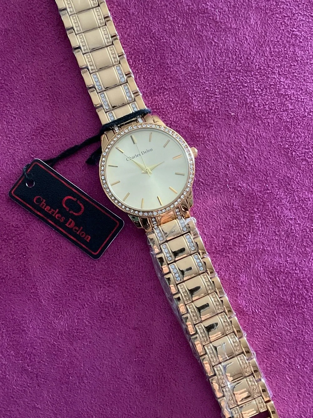Women's Gold-Tone Crystal Accent Watch